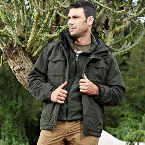 Mens Winter Jacket Parkas 2 In 1 Thick Warm Coat Multifunction Tactical Winter Down Coats Waterproof Zipper Pockets High Quality