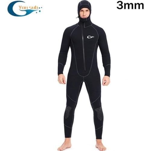 Mens Wetsuit 1.5mm/3mm Scuba diving wetsuits hooded front zipper full body suit for cold water