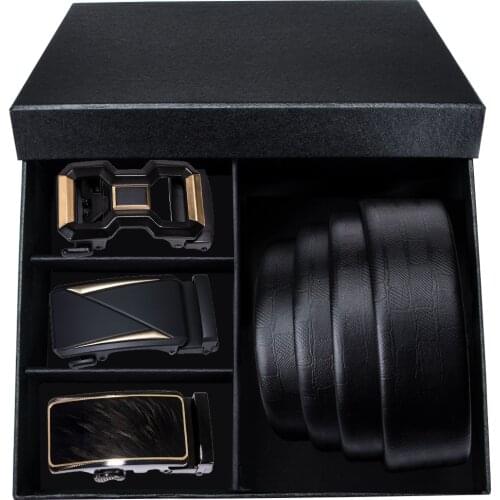 Brand Genuine Leather Belt Men Fashion Luxury Automatic Buckle Ratchet Belts Man Cow Leather Strap For Jeans Box Belt DiBanGu