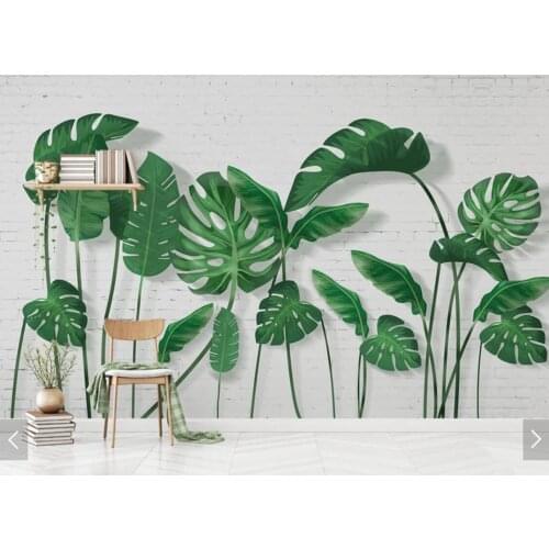 3D Tropical Banana Leaves Mural Wallpaper for Living Room Bedroom Home Wall Decor Custom Any Size Leaf Wall Paper Roll