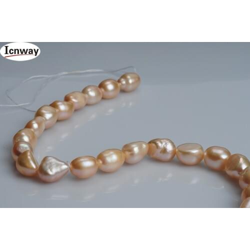 Natural baroque Freshwater Pearl pink 9-10mm 15inches DIY necklace bracelet earring FreeShipping Wholesale