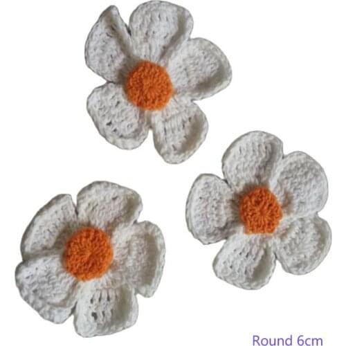 NEW Flower cotton crochet DIY Patch Iron On Handmade Patches Sewing Applique Badges stripe Sticker lace guipure cloth decor
