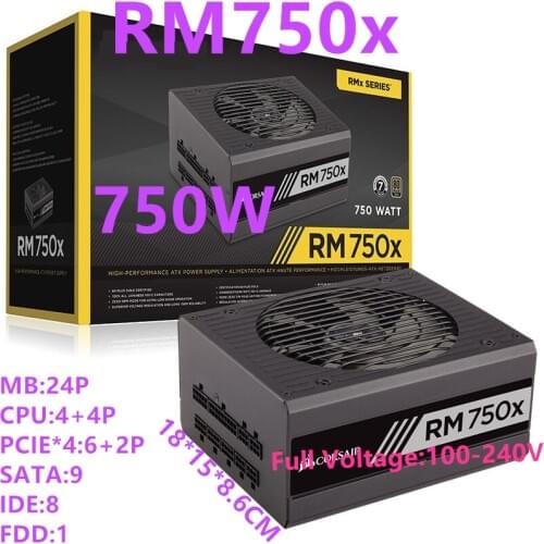 New PSU For Corsair Brand ATX Full Module 80plus Gold Silent Power Supply 750W Power Supply RM750x