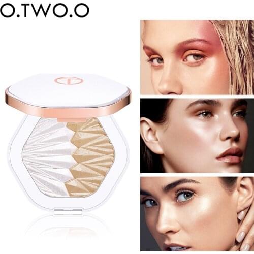 O. tw oo highlighter bronzeadores faciais maquiagem shimmer paleta brilho rosto contorno brilho iluminador destaque