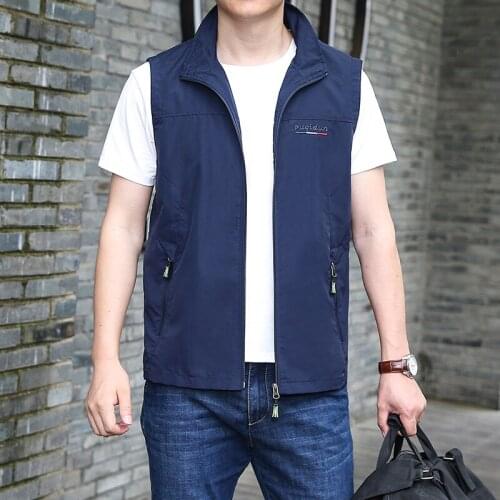 Autumn Casual Vest Men Travel Sleeveless Jackets Summer Breathable Waistcoat Plus Size 6XL Outdoor Fishing Photography Thin Vest