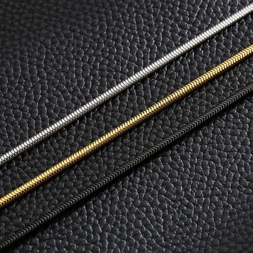 3mm Width Stainless Steel Necklace Gold Black Waterproof Filmy Snake Chain Men Gift Jewelry Various Length