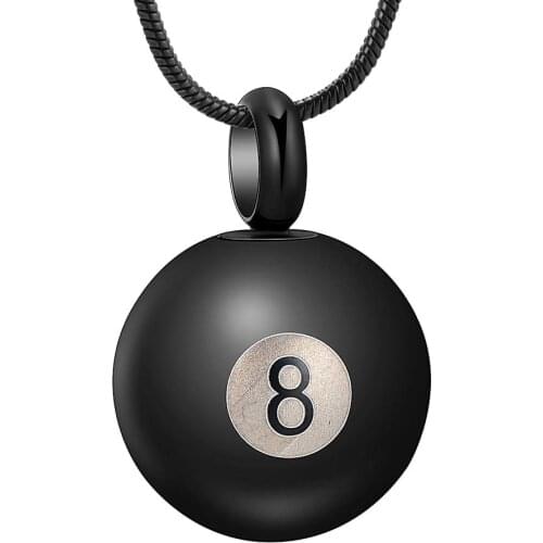 Cremation Urn Necklace for Ashes Billiards Ball Ashes Pendant Memorial Keepsake Urn Jewelry for Loved One