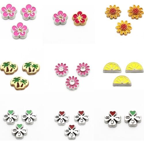 Hot selling 10pcs/lot sunflower flower floating charms living glass floating memory locket charms jewelry