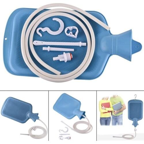 Hot Superior Enema Bag Kit Reusable Silicone Gel Water Colon Cleansing Non-Toxic Colon Irrigation Reusable Anal Enema Bag DFA