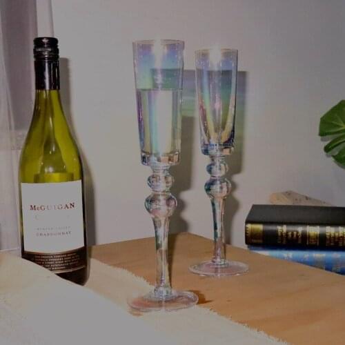 Streamer rainbow champagne glass crystal glass bubble wine glass sweet wine glass bubble wine glass ritual goblet
