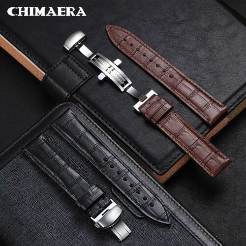 CHIMAERA Watch Strap 16mm 18mm 19mm 20mm 21mm 22mm 24mm Butterfly Band Quick Release Spring Bar Alligator Leather Watch Band