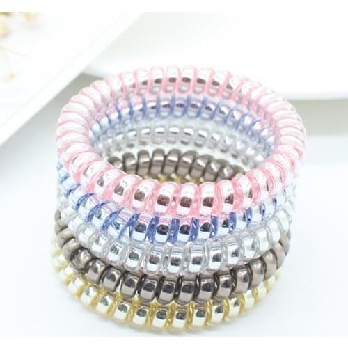 1Pcs 5cm New High Level Telephone Cord Women Elastic Hair Holders Rubber Bands Girls Tie Gum Ponytail Hair Accessories