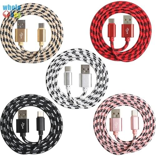 100pcs USB C Cable charger USB Type C Cable for Huawei p20 1m 2m 3m Lattice Braided Fast Charger Cable for Samsung S9 8 Note 9