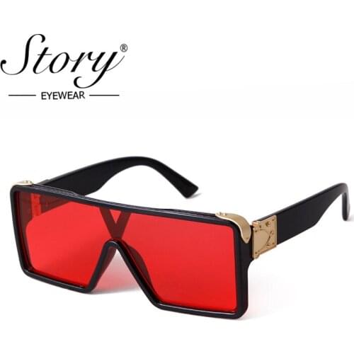 Story Fashion Vintage square Sunglasses Men Women 2020 Brand Designer Luxury retro ocean lens Siamese goggle UV400 Shades S1936G