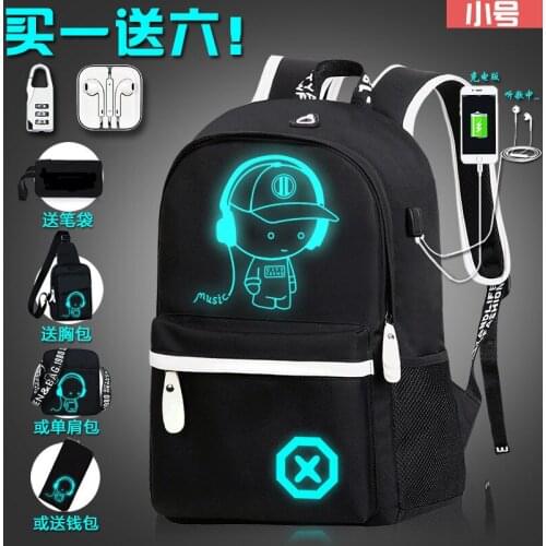 Luminous Mucis Men Canvas Backpack Laptop College Student School Bags for Teenager Backpack 2020 Large capacity Mochila