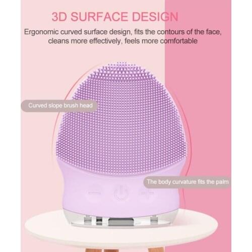 Ultrasonic Silicone Electric Facial Cleansing Brushes USB Sonic Vibration Facial Cleanser Skin Care Face Pore Washing Massager