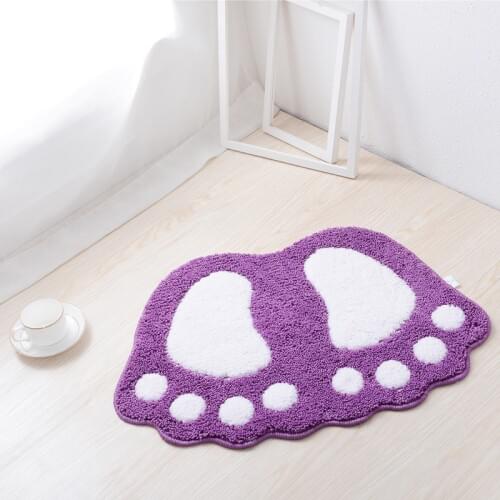 Bathroom Rug Bath Pad Carpets Microfiber Mini Mats Foot Print Bath Mats Non-slip Bathroom Carpet,Mat Toilet Tapete