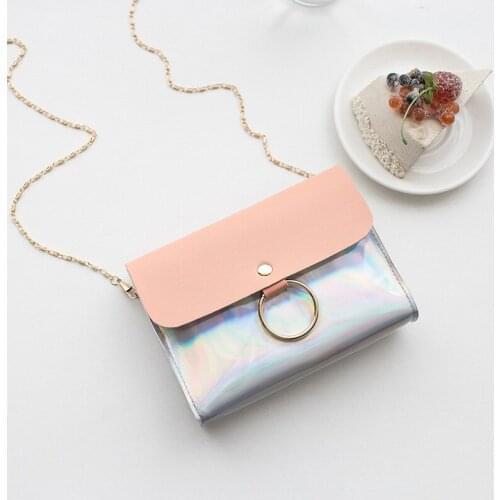 Evening Clutch Bags Laser Crossbody Bag for Women Chain Mini Shoulder Bag Circle Small Messenger Bag Womens Handbags and Purses