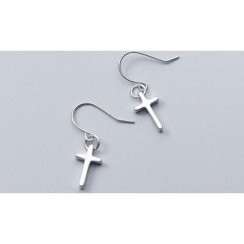 MloveAcc 2019 New Collection 925 Sterling Silver Cross Drop Earrings for Women Vintage Dangle Earrings Wedding Party Jewelry