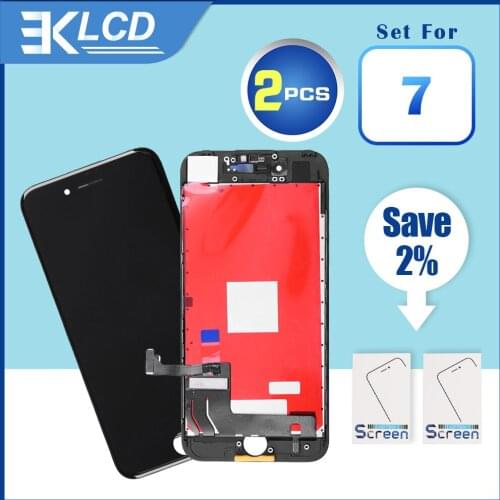 2Pcs AAA+++ Quality For iPhone 7 LCD Screen Display With 3D Touch Digitizer Assembly Replacement Pantalla No Dead Pixel Tested