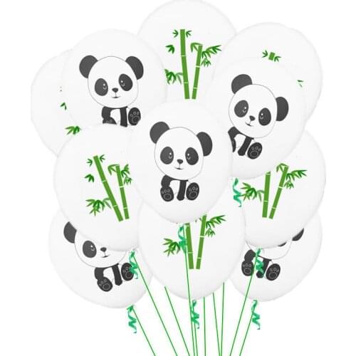10Pcs 12Inch Panda Latex Balloons Birthday Bamboo Pattern Decorations Babyshower kids Balloon Wedding Party Theme Decor