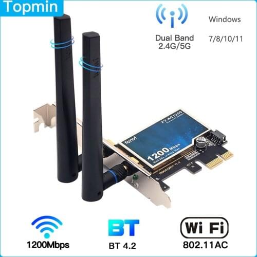 1200Mbps Wifi PCI-e Desktop Wireless Adpter Bluetooth 4.0 Dual Band 802.11ac Network Wlan Card For Win 7 8 10