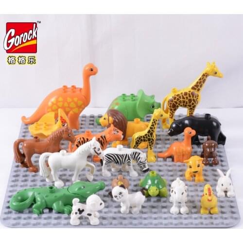 20pcs 10pcs Best Gifts Kids Educational Toys Large Building Blocks Animal Zoo Baby Toddler Toys Fit For Duplo