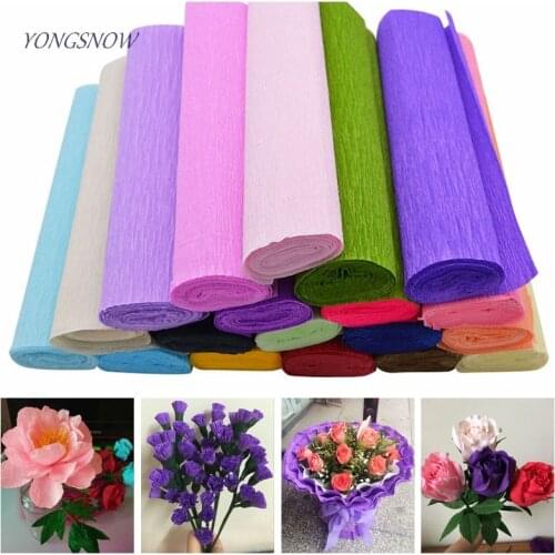 250x25cm Flower Making Crepe Papers DIY Flowers Bouquet Wrapping Packing Material Paper Craft Home Backdrop Decor Supplies