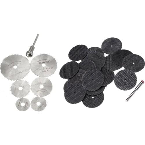 32 Pcs Blades: 25 Pcs Blades Cutting Disc Set 32Mm with Arbor for Dremel Rotary Tool & 7 Pcs Kit HSS Circular Drive Saw Blade Ci
