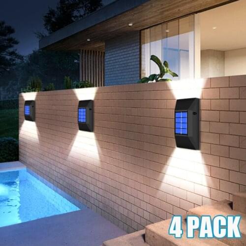 4/2/1Pack 6 LED Solar Square Porch Wall Lights Outdoor Wall Light for Balcony Patio Garden Decorative