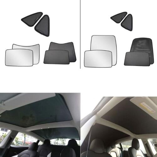 4/6Pcs/set Car Sun Visor Rear Front Sun Shade Half/Full Cover for Tesla Model 3 Roof Skylight Shades Protector