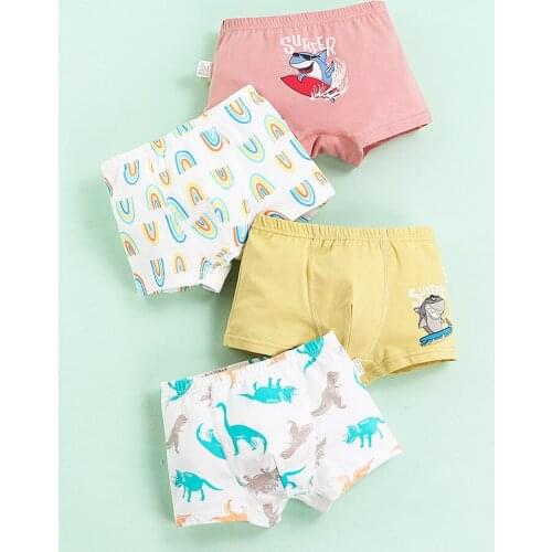 4pcs Per Pack Boys Panties Cotton Student Underpant Teen Boxer Shorts Underwear for Puberty Boys Teenages KF296
