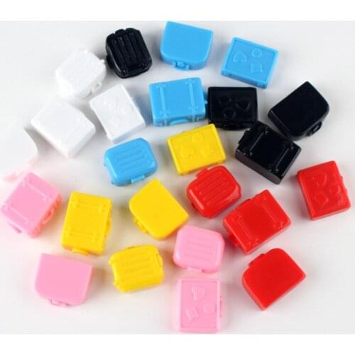 6pcs 3D 25*30*13mm Fashion Resin Doll Mini Doll Travel Suitcase Luggage Case Furniture For DIY Dollhouse/Keychain Pendant
