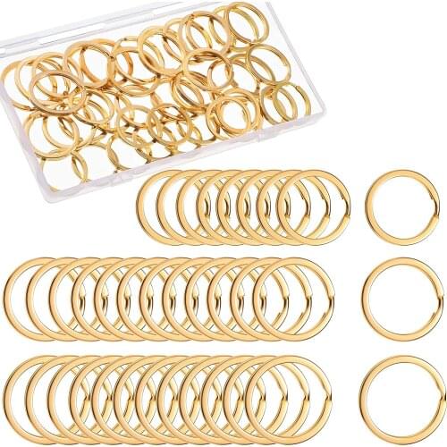 60P/set of Flat Bifurcated Key Ring 3 Sizes 5 Colors of Metal Key Chain Ring with A Box 25 28 30mm 20pcs Per Size With Box