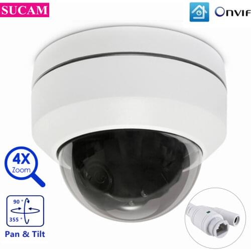 8MP Speed IP PTZ Surveillance Camera Dome Outdoor Pan Tilt Motorized 4xZoom Home Streed Security Infrared IP ONVIF Cameras Camhi