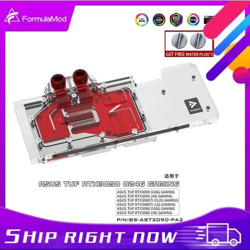 Barrow 3090 3080 GPU Water Block for ASUS TUF 3090/3080 Gaming, Full Cover 5v ARGB GPU Cooler, BS-AST3090-PA