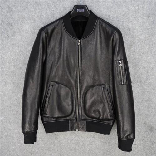 Free shipping.Classic Men Bomber Ma-1 Real sheep Fur jacket.quality genuine leather coat.Winter warm outlet Wool cloth