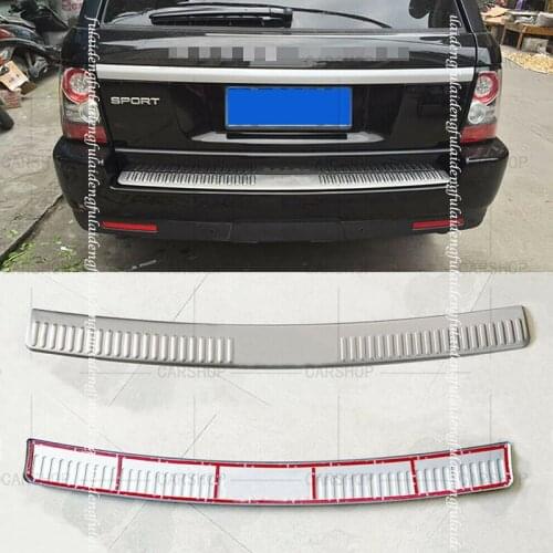 For Range Rover Sport 2006-2013 Silver Titanium Car Rear Trunk Bumper Protector Sill Plate Guard Car modification