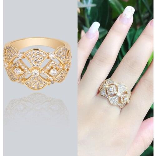 Huitan Gorgeous Cubic Zirconia Women Finger Rings Evening Party Noble Ladys Accessories Fancy Birthday Gift Female Fashion Ring