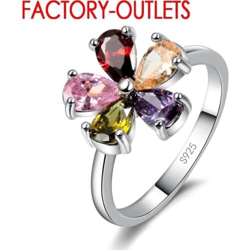 Engagement Ring Bridal Set 925 Sterling Silver Fashion Jewelry CZ Cubic Zirconia Plant Design Women Girls Lovers' Best Gift