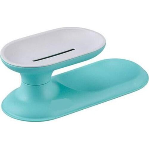 Creative Double-layer Storage And Drainage Soap Box Rotating Box Free Perforation Floor-standing Bathroom Soap Rack Rack