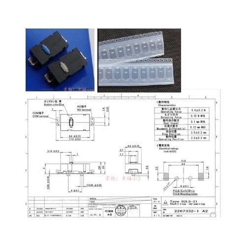 Microswitch 10PCS New Original Omron D2LS-11 2-pin White dot Mouse For Anywhere MX Logitech M905 Dedicated Alternative ZIP