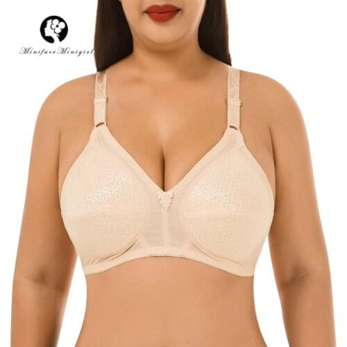 Plus Large Size Bra Breathable Sexy Underwear Big Breast Women Underwired Bralette Top Bras Push Up Brassiere Seamless Comfort