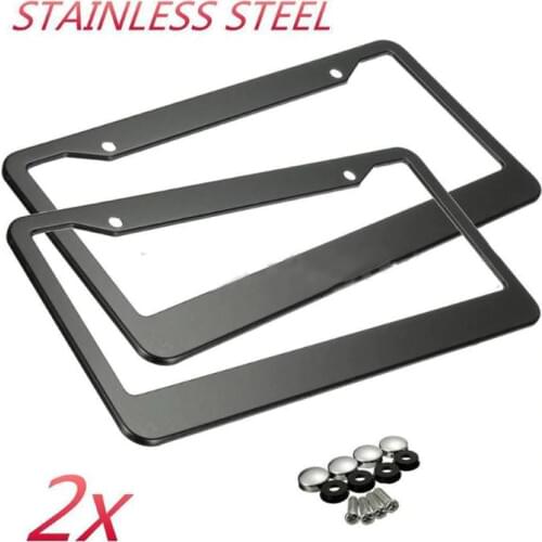 2pcs Stainless Steel Car Auto License Plate Frame Covers Kit For Auto Truck Vehicles For All American Canada Car License Plates