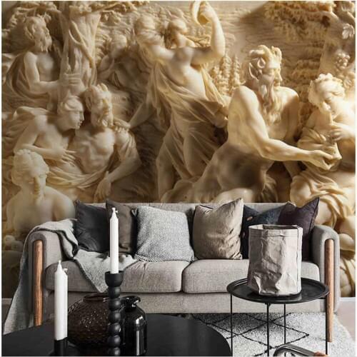 Relief wallpapers three-dimensional character TV background wall 3d murals wallpaper for living room