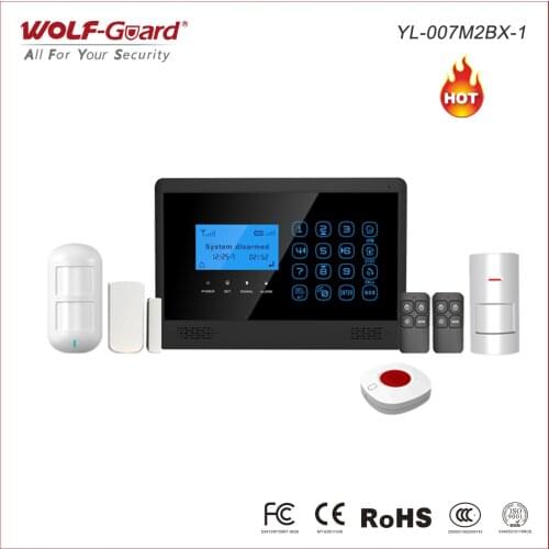 Touch Keypad GSM Security Alarm System 4 Wired 10 Wireless Defense Zones Home Security Alarm Sensor