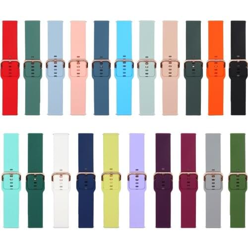 22mm 20mm Silicone band for Samsung Galaxy Watch 3/Huawei watch GT2/Amazfit GTR Comfortable bracelet wristband for Active 2 42mm