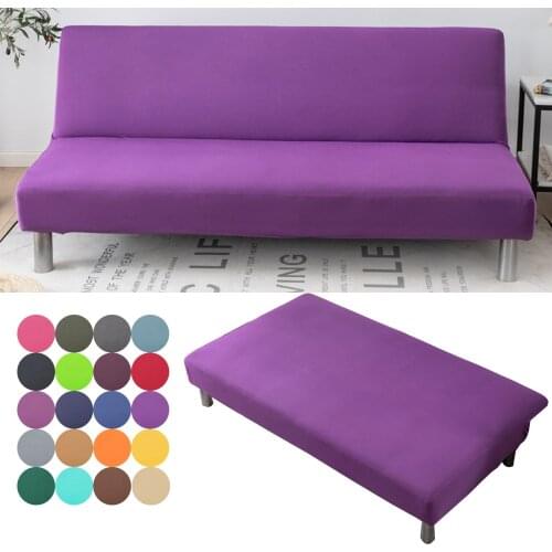 Folding Solid Sofa Bed Cover Elastic Universal Sofa Bedspread Without Armrest Removable Stretch Adjustable Protectors For Home