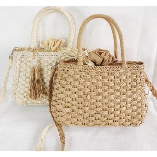 NEW fashion tassel straw bags rattan weave women handbags designer luxury handmade paper shoulder crossbody bags summer beach