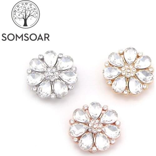 Somsoar Jewelry 2.8cm Deluxe Crystal Flower big size Slide Charms fit 10mm Mesh Bracelet and Leather Wrap Bracelet 10pcs/lot